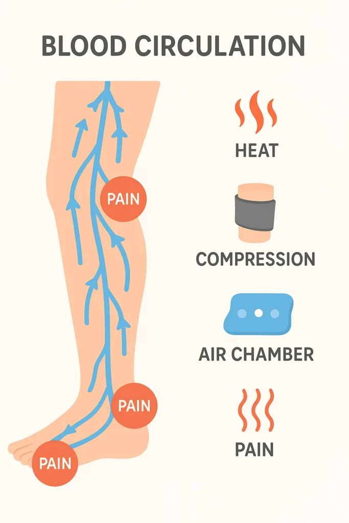 Leg massager for circulation and pain relief