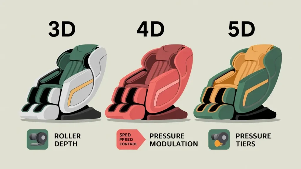 Quick Answer: What’s the Core Difference? When comparing a 3D vs 4D massage chair, the main difference is how natural and a