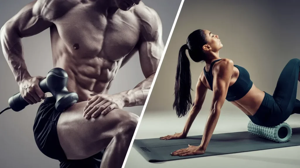 Massage gun vs foam roller comparison for muscle recovery tools. Discover benefits, pros, cons, and which option suits athlet